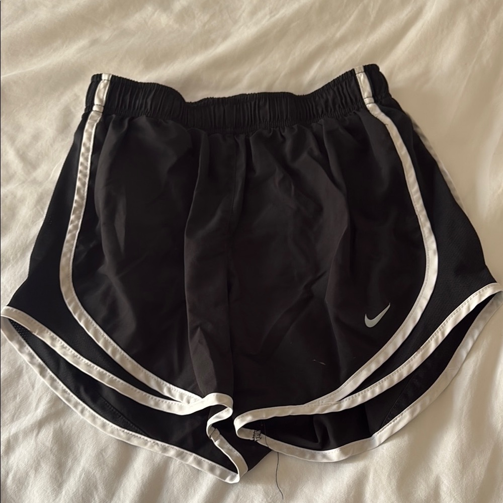 Nike Women's Black and White Athletic Shorts